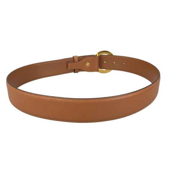 Bvlgari Leather Brown Belt Gold